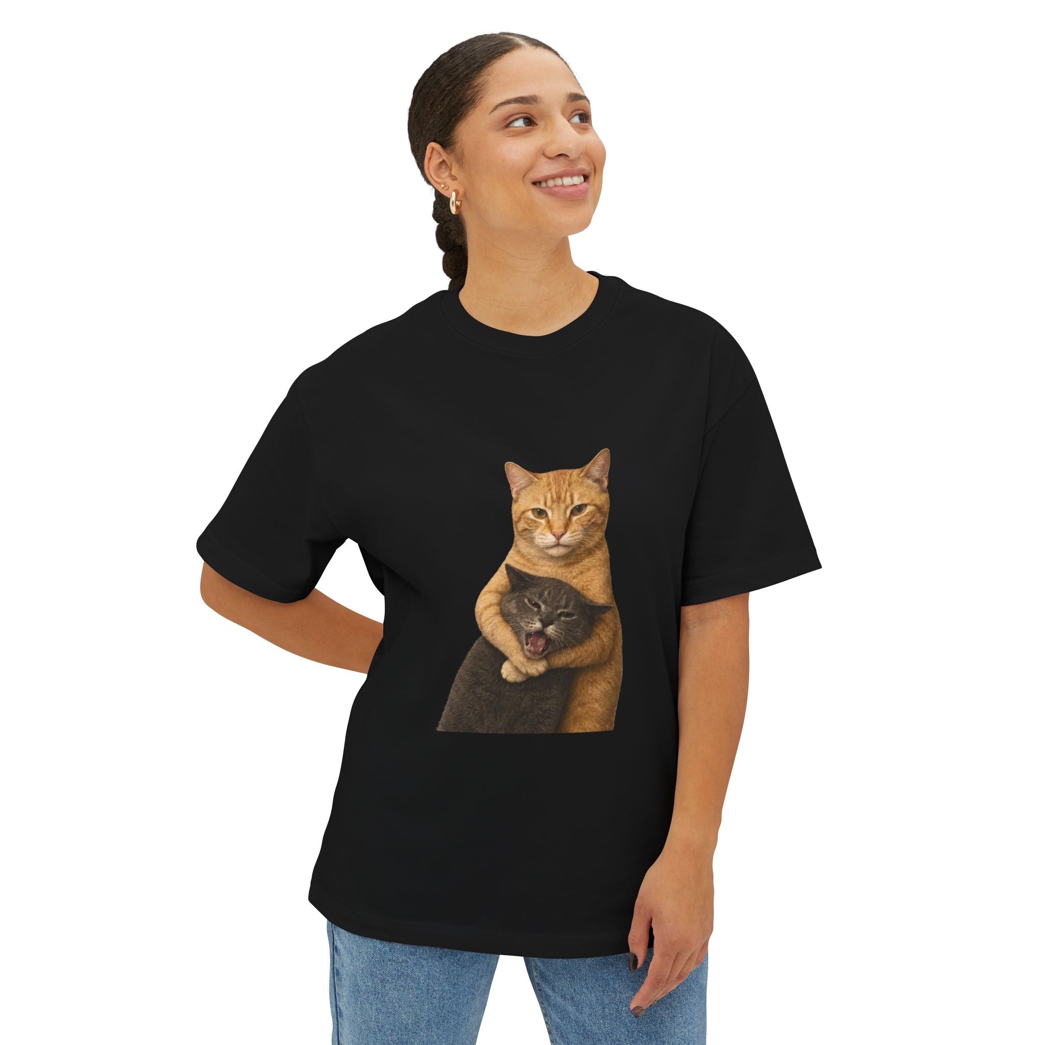 Cat fight Meme  - Oversized Tee