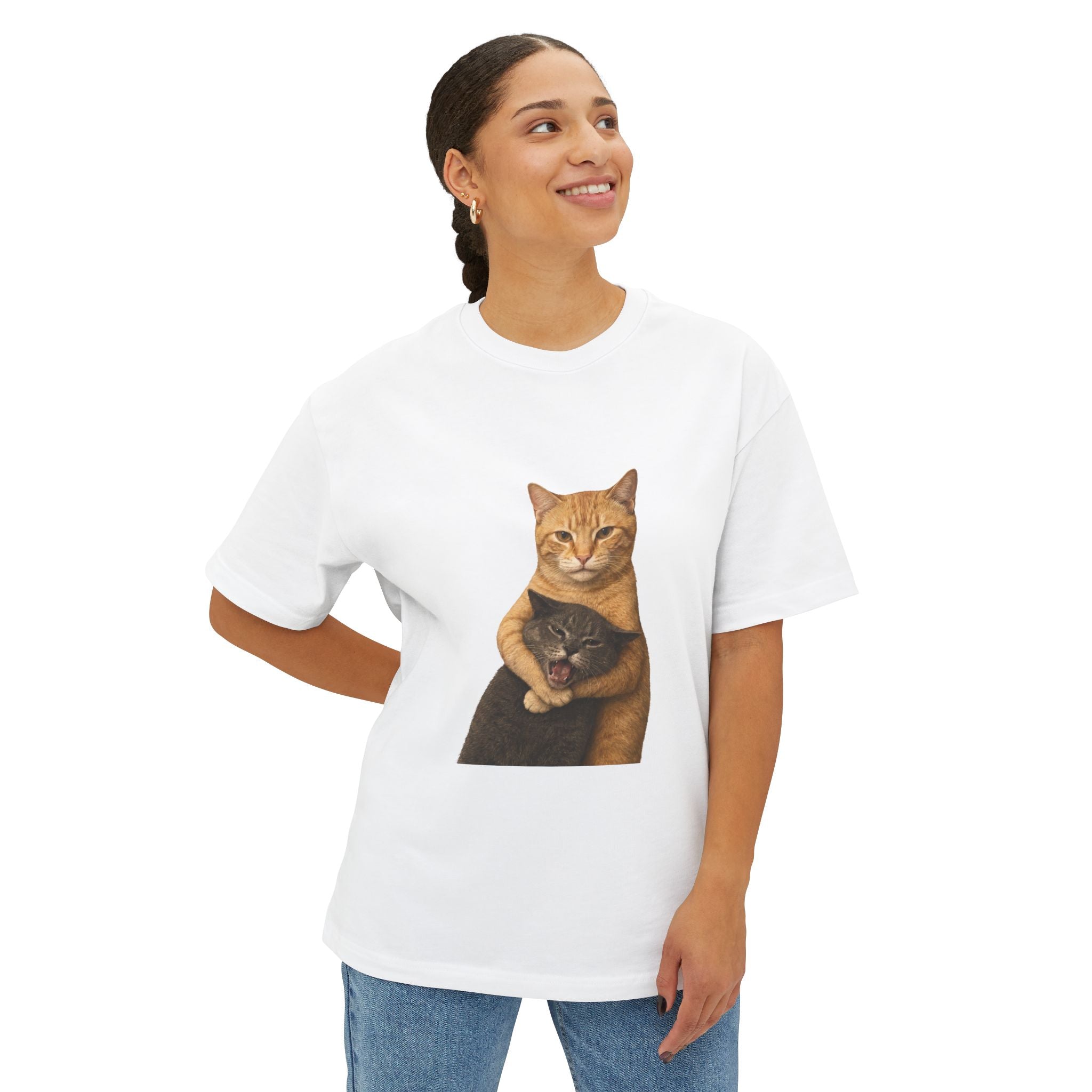 Cat fight Meme  - Oversized Tee